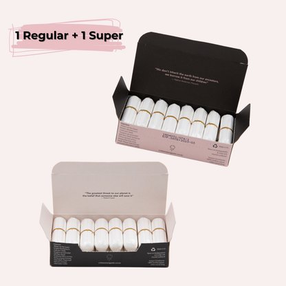 Medium Flow - One Month Supply - 1 x regular and 1 x super