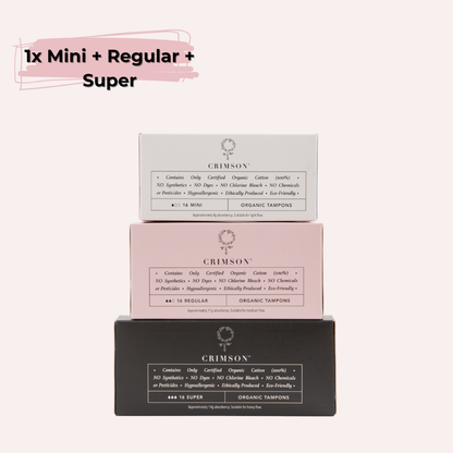 Variable Flow Bundle – 2 Month Supply - 1 x mini, 1 x regular and 1 x super