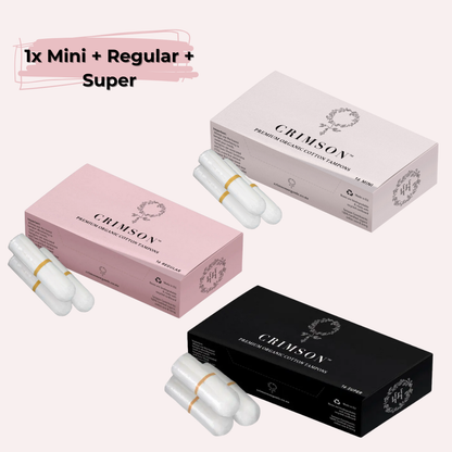 Variable Flow Bundle – 2 Month Supply - 1 x mini, 1 x regular and 1 x super