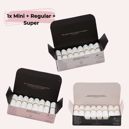 Variable Flow Bundle – 2 Month Supply - 1 x mini, 1 x regular and 1 x super