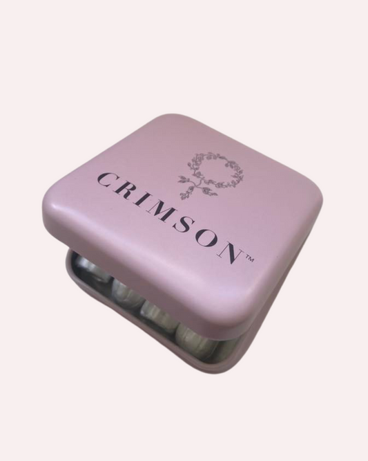 Crimson Compact Tampon Purse Tin Crimson